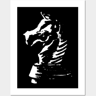White Chess Horse Posters and Art